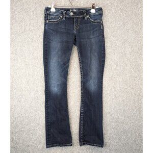 Silver Jeans Co Tuesday Jeans 28x31 Low Rise Straight Medium Dark Wash Denim